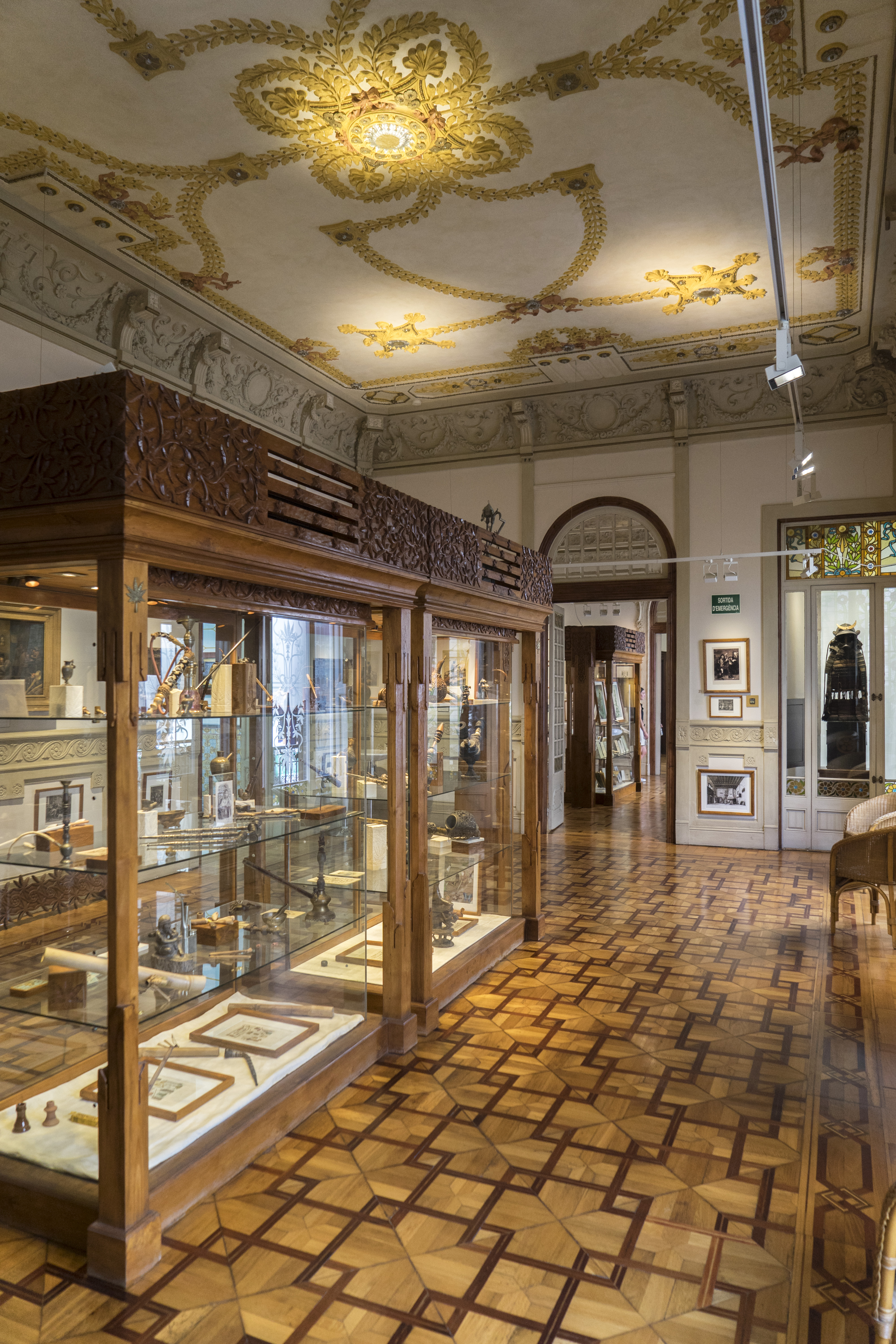 Interior gallery of the Picasso Museum in Barcelona's Born district